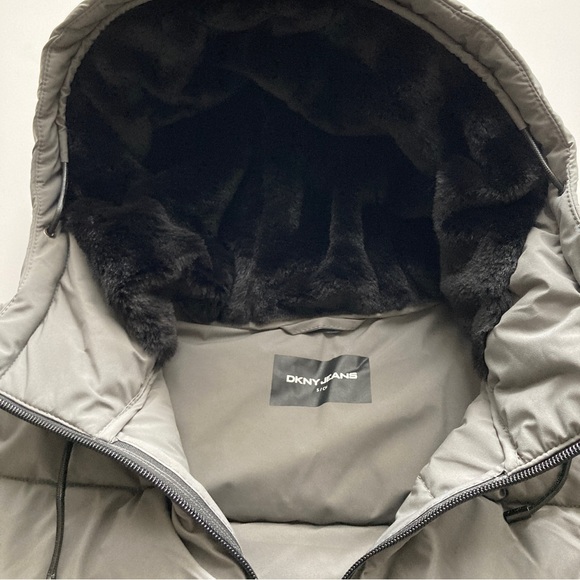 DKNY Womens Hooded Parka Puffer Jacket Small Grey NWT - Picture 7 of 15